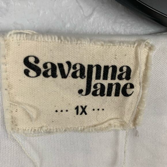 Savanna Jane Dress Tunic Blue CreamColorful Embroiderey Mini Boho Lined Size 1X - Picture 4 of 8